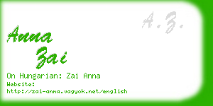 anna zai business card